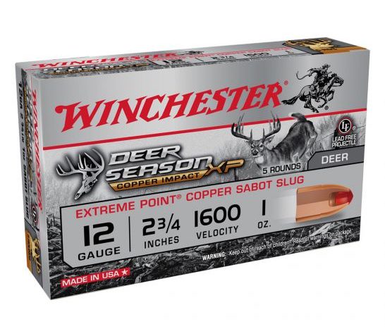 Winchester Deer Season 2.75" 1 oz 12 Gauge Sabot Slug 5 Rounds – X12DSLF