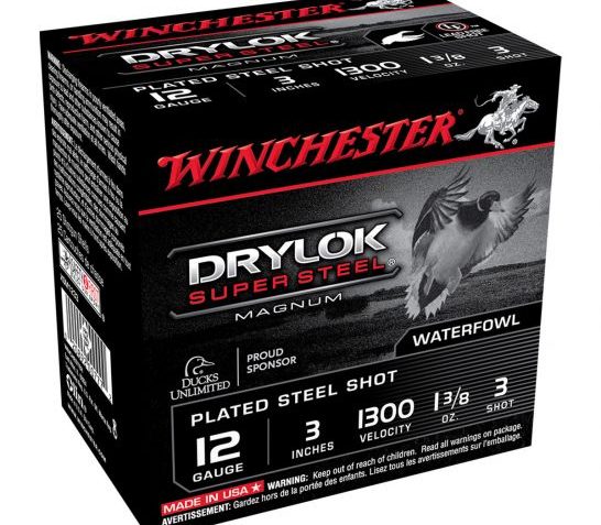 Winchester Drylok Super Steel Magnum 3" 1 3/8 oz 3 Shot 12 Gauge Ammunition 25 Rounds – XSM1233