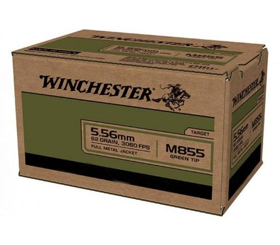 Winchester M855 62 gr FMJ 5.56x45mm Ammunition 1000 Rounds – WM8551000