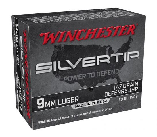 Winchester Silvertip 147 gr JHP 9mm Ammunition 20 Rounds – W9MMST2