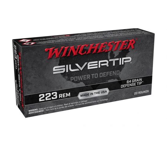 Winchester Silvertip 64 gr Defense Tip .223 Remington Ammunition 20 Rounds – W223ST