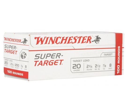 Winchester Super Target 2.75" 7/8 oz 8 Shot 20 Gauge Ammunition 100 Rounds – TRGT208VP