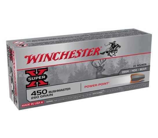 Winchester Super X 260 gr PP .450 Bushmaster Ammunition 20 Rounds – X4501