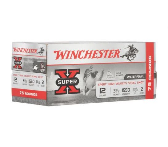 Winchester Super X Xpert High Velocity 3.5" 1 3/8 oz 2 Shot 12 Gauge Ammunition, 75 Rounds – WEX12L2VP