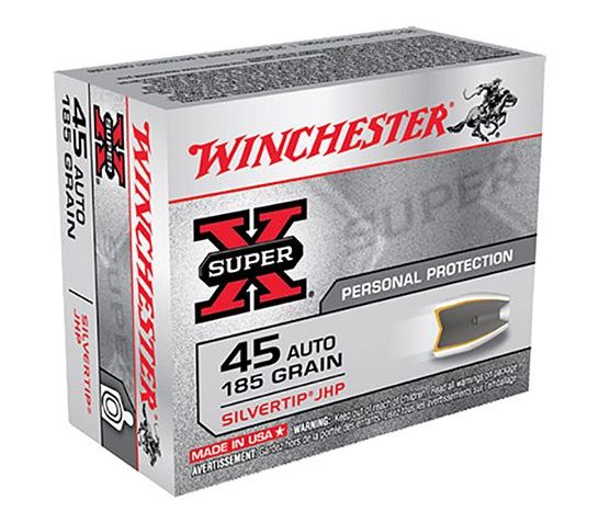 Winchester 45 Auto/ACP 185gr SilverTip Hollow Point Ammunition 20rds – X45ASHP2