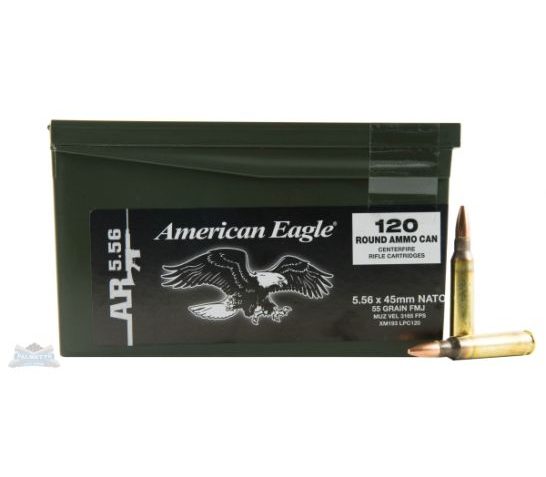 American Eagle 5.56 55gr Ammunition 120rds Mini-Can – – XM193LPC120