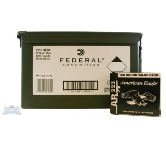 American Eagle 223 55gr FMJBT Ammunition 1000rds – XM223BL AC