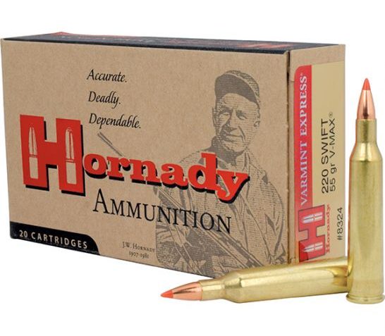 Hornady Varmint Express 220 Swift 55gr V-Max Ammunition 20-Rounds