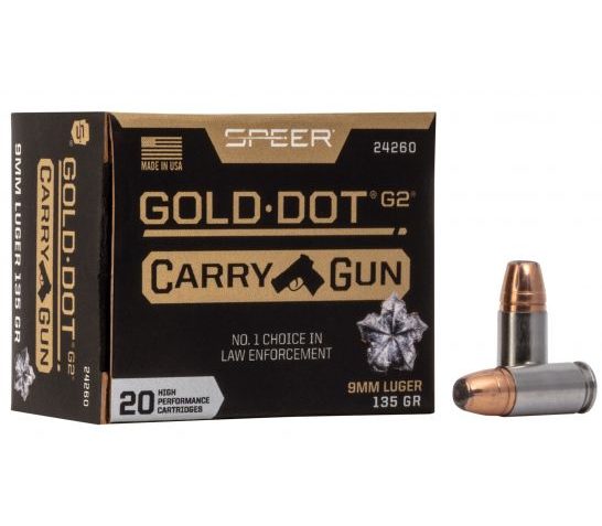 Speer Gold Dot Carry Gun 9mm 135 Grain 20-Rounds G2