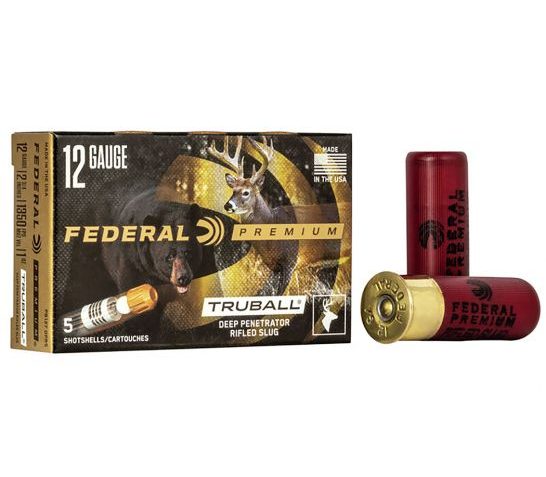 Federal PB127DPRS Premium Vital-Shok TruBall Deep Penetrator 12 Gauge 2.75" 1 oz Rifled Slug Shot 5 Bx