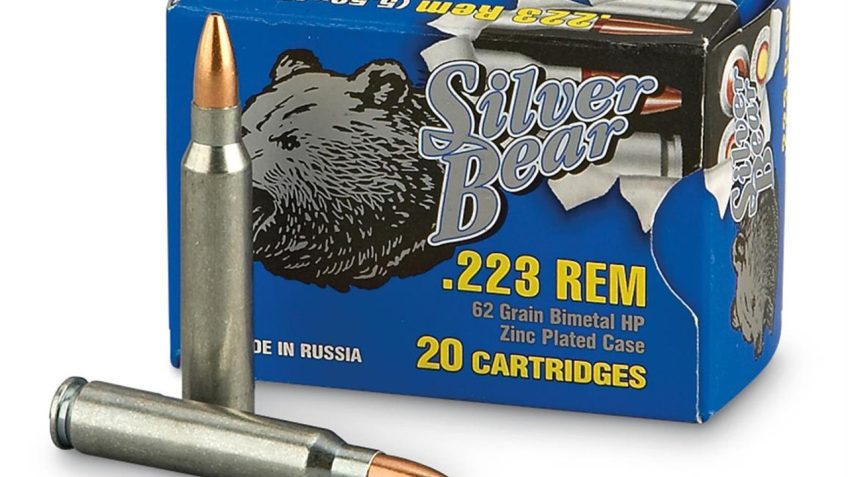 Silver Bear .223 Remington – 62gr Hp Zinc Plated 20-pack