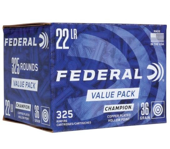 Federal Value Pack Brass .22 LR 36-Grain 325-Rounds CPHP