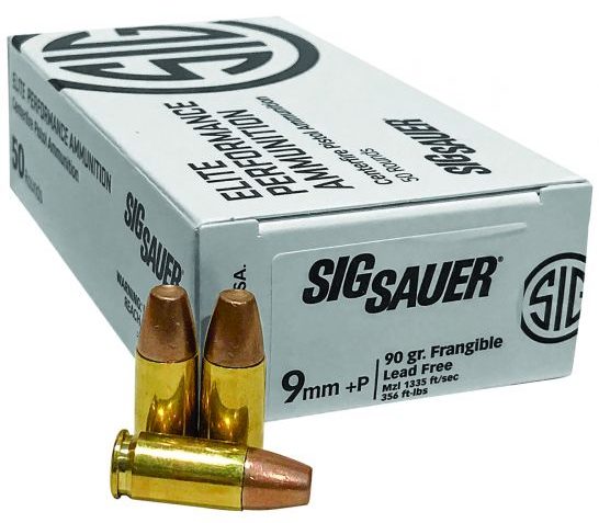 Sig Sauer Frangible 9mm 90gr 50-Rounds Lead Free