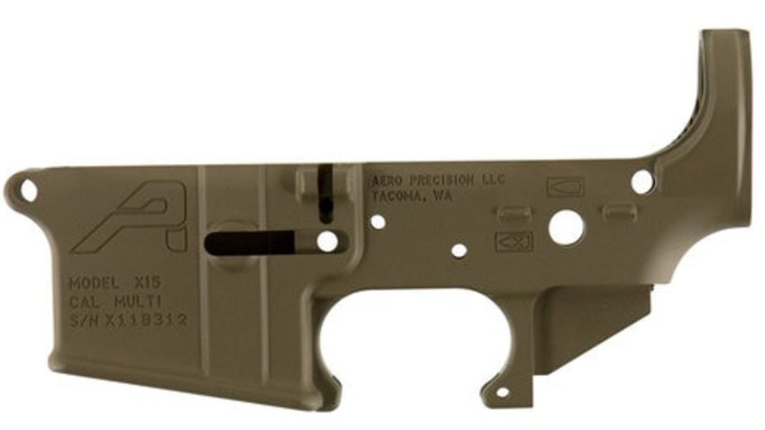 Aero Precision APAR501302C Gen 2 Stripped Lower Receiver Multi-Caliber Flat Dark Earth