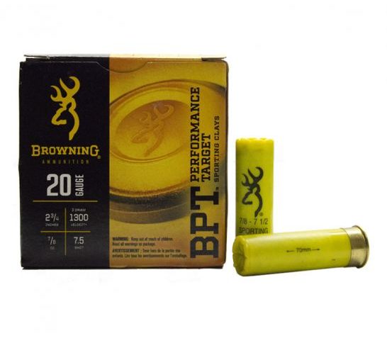 BPT PERFORMANCE TARGET 20GA 2-3/4″ 7/8 OZ TARGET #7.5 SHOT – 105-000-866WB 20 GAUGE 2-3/4″ 7/8OZ TARGET #7.5 TARGET 25/BOX