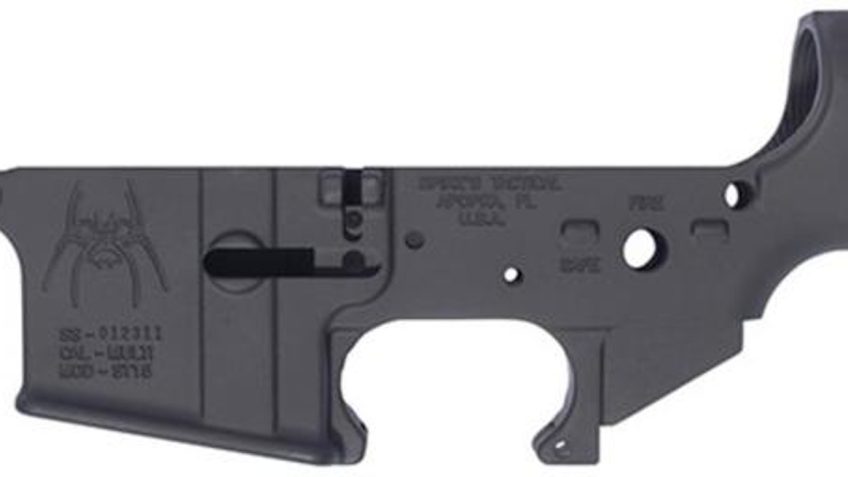 Spike's Tactical, STLS018 Spider Fire/Safe, Stripped Lower, Semi-automatic, 223 Rem, 556NATO, Black Finish, ST-15 with Fire/Safe Markings