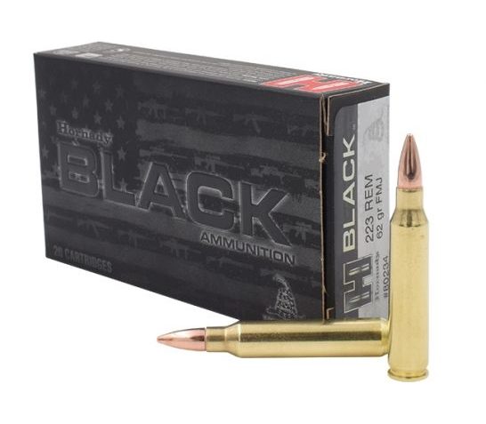 Hornady .223 Remington 62 Grain FMJ Black Ammo-20 Count