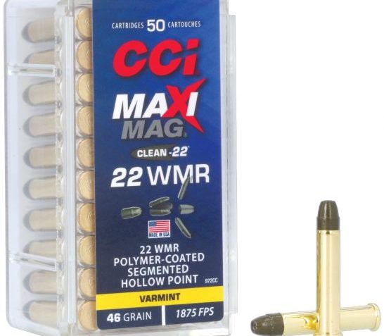 CCI Ammunition Maxi-Mag Brass .22 Mag 46 Grain 50-Rounds PCSHP