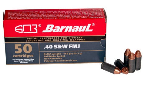 Barnaul Ammo Pistol, Barnaul 40sw-fmj165           40sw  165 Fmj  50/10