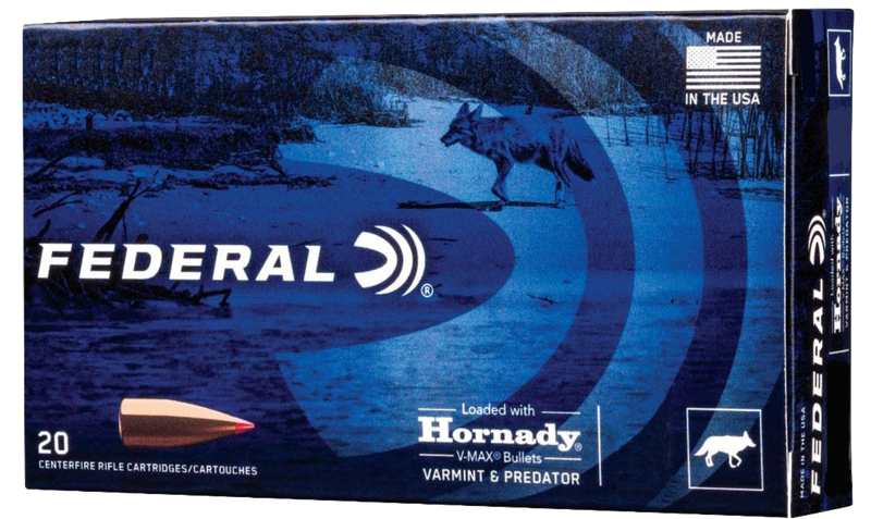 Federal Varmint & Predator Brass .22-250 Rem 55 Grain 20-Rounds VMax