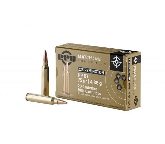 PPU Match .223 Rem 75 Grain 20-Rounds HPBT