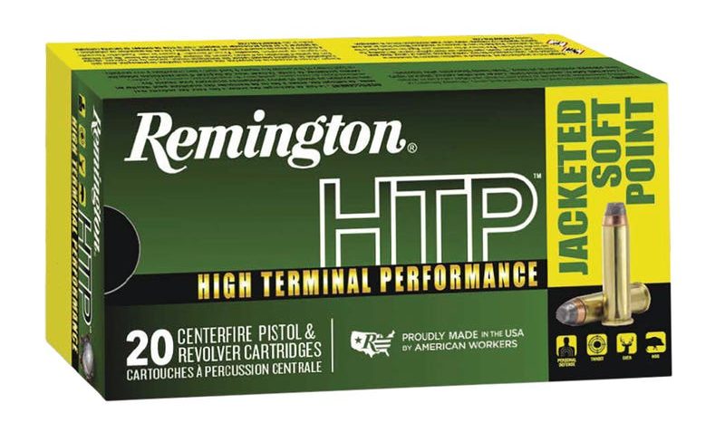 HIGH TERMINAL PERFORMANCE 44 REMINGTON MAGNUM AMMO – 105-004-772WB 44 REMINGTON MAGNUM 210GR JACKETED SOFT POINT HTP 25/BOX