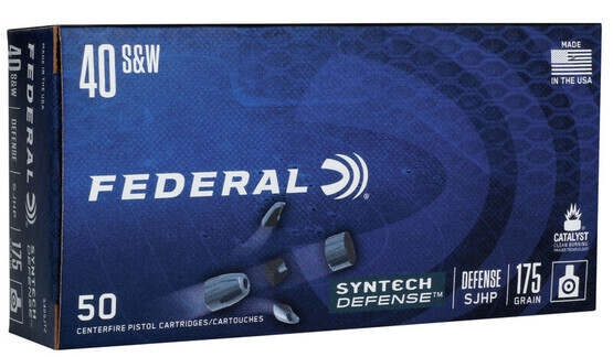 Federal Syntech Defense Brass .40 SW 175-Grain 50-Rounds SJHP