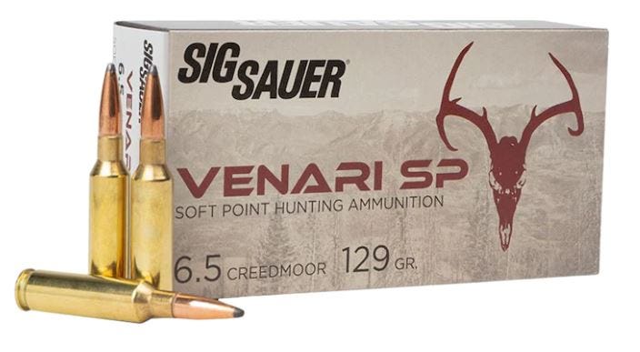 Sig Sauer Venari SP 6.5 Creedmoor 129 Grain Soft Point Hunting Ammo