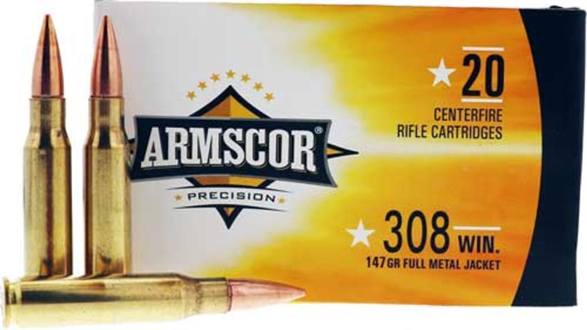 Armscor Rifle Ammo .308 Win 147-Grain 20-Rounds FMJ