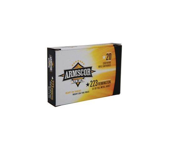 Armscor Centerfire Rifle Brass .223 Rem 55-Grain 20-Rounds FMJ