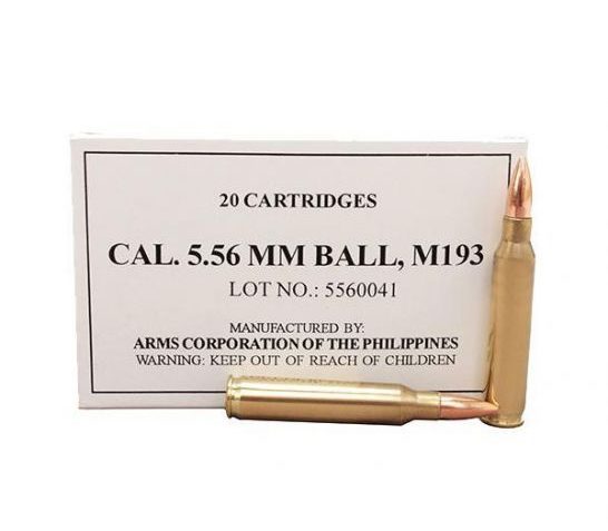 Armscor M193 Centerfire Brass 5.56 NATO 55-Grain 20-Rounds FMJ