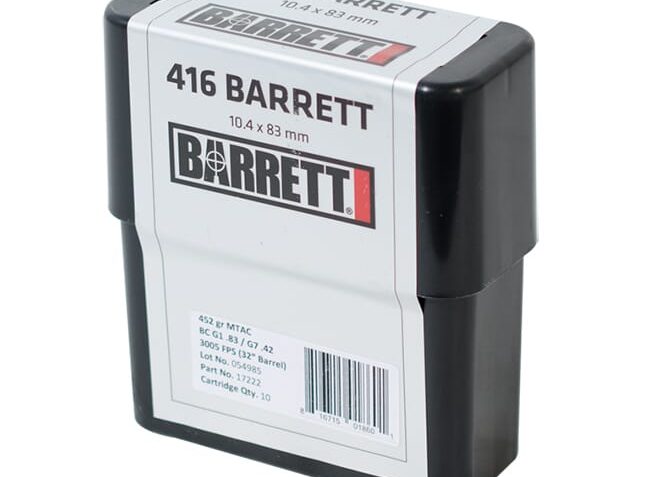 Barrett Firearms Ammo 416bar 452gr Mtac 80rd