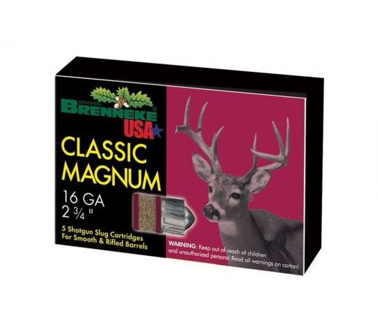 Brenneke Classic Magnum 16 GA Slug 5-Rounds 2.75"