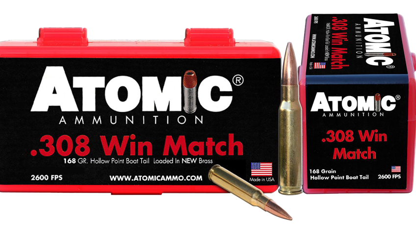 Atomic Ammunition .308 Rifle Ammo – 168 Grain