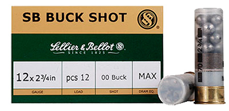 Sellier & Bellot Buckshot Shotshells – 12 Gauge – 1 Buck – 25 Rounds – 2.75”