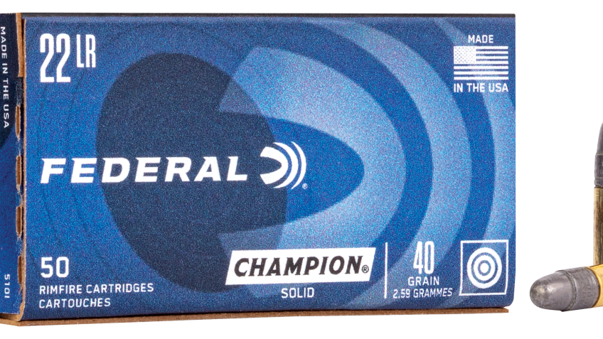 Federal Champion .22 LR Rimfire Ammo – 50 Rounds