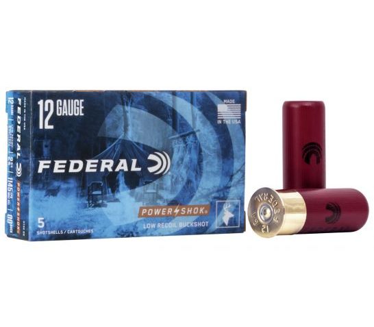 Federal Power-Shok 12 GA 00Buck-Shot 5-Rounds 2.75" Low Recoil