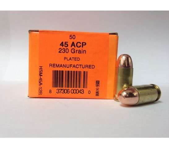 HSM/Hunting Shack Training Brass .45 ACP 230-Grain 50-Rounds PLRN