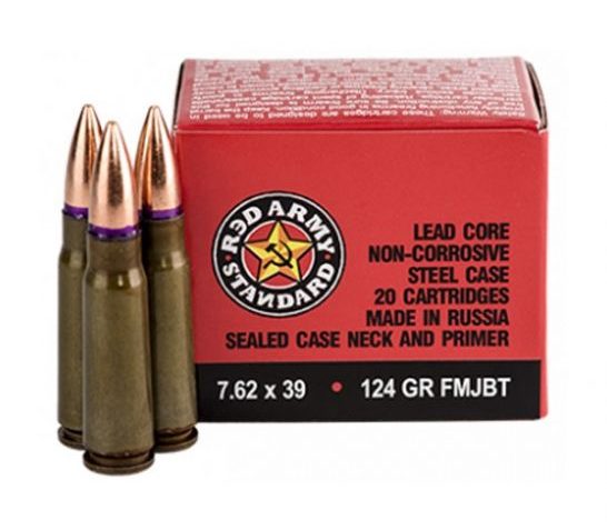 Red Army Standard Copper Jacket 7.62 X 39 124 Grain 20-Rounds FMJ