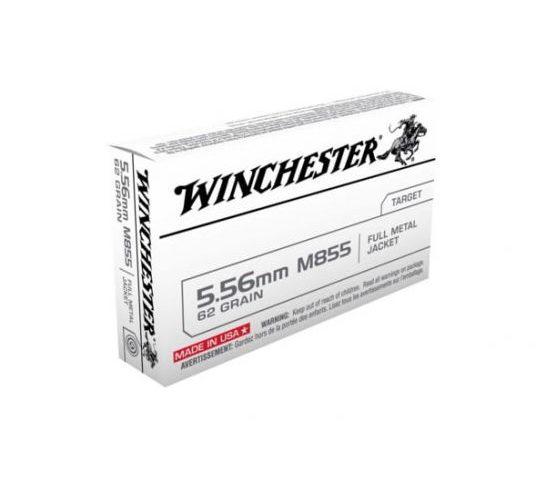 Winchester 5.56 M855 Green Tip Brass 62-Grain 20-Rounds FMJ