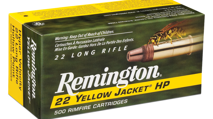 Remington 22 Yellow Jacket .22 Long Rifle 33 Grain Truncated Cone Hollow Point Brass Cased Rimfire Ammo, 50 Rounds, 21074