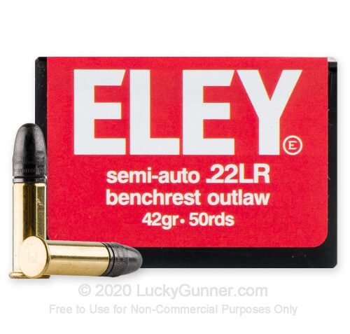 22 LR – 42 Grain LRN – Eley Semi-auto Benchrest Outlaw – 50 Rounds