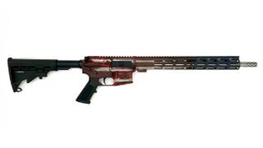 GLFA Gl-15 RIA 223 Wylde, 16" Barrel, ORC Battleworn American Flag, Stainless, 30rd