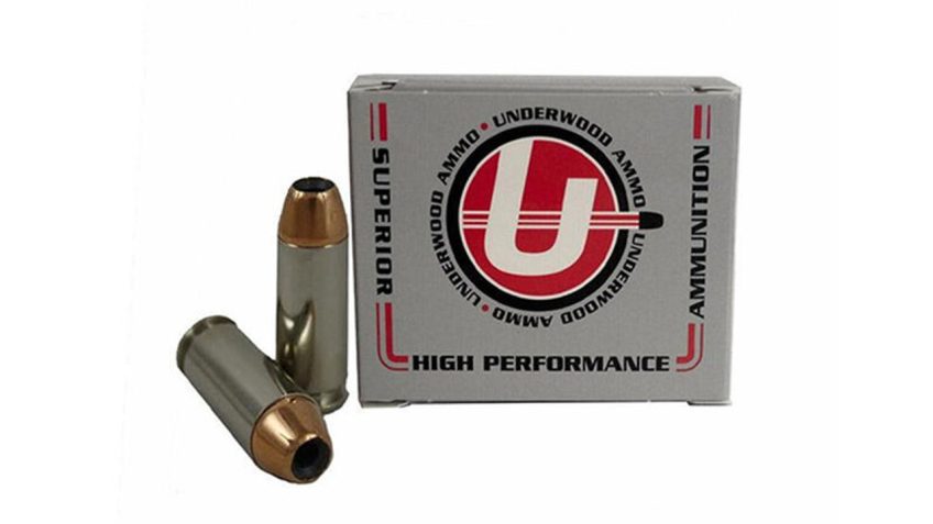 Underwood Ammo 10mm Auto 150 Grain Jacketed Hollow Point Nickel Plated Brass Cased Pistol Ammo, 20 Rounds, 235