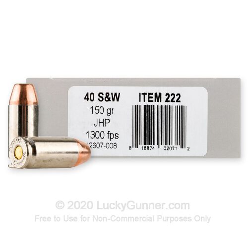 40 S&W – 150 Grain JHP – Underwood – 20 Rounds