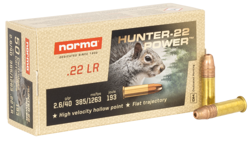 Norma Hunter-22 Power .22 LR 40gr Rimfire Ammo (50/box) 2425096