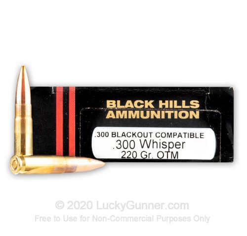 300 AAC Blackout – 220 Grain OTM Subsonic – Black Hills – 20 Rounds