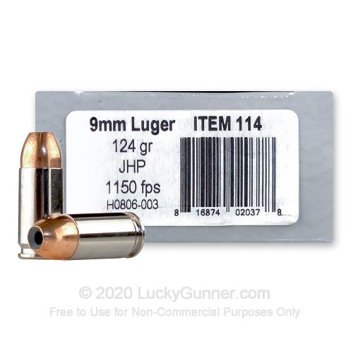 9mm – 124 Grain JHP – Underwood – 20 Rounds