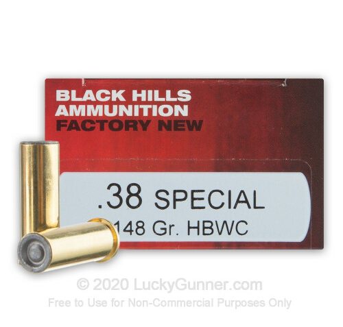 38 Special – 148 Grain HBWC – Black Hills Ammunition – 50 Rounds