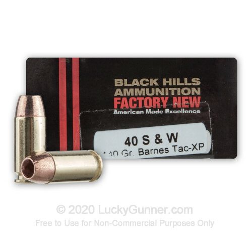 40 S&W – 140 Grain TAC-XP – Black Hills – 20 Rounds